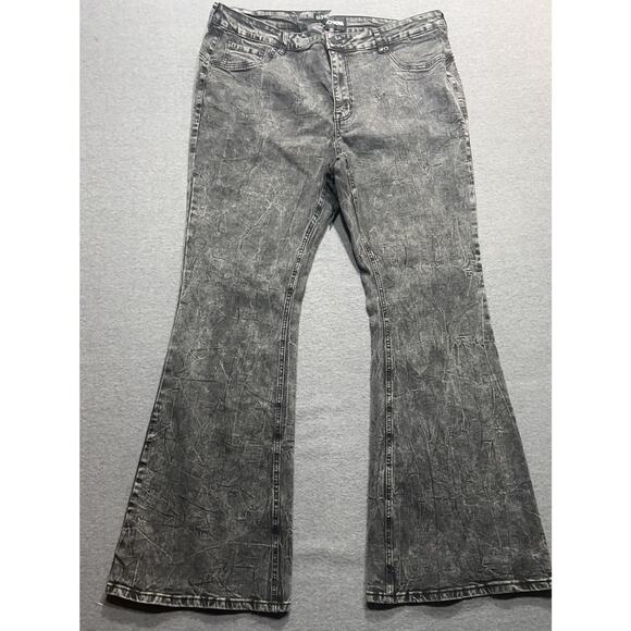 Fashion Nova Forever Stretch Low Rise Flare Jeans Grey Womens Size 16 - Picture 3 of 14